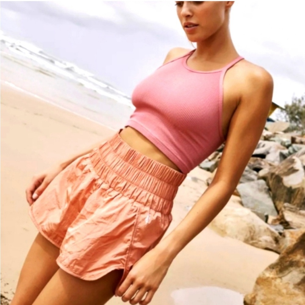 Free People Movement The Way Home Women's Active Athleisure Shorts in Peaches S